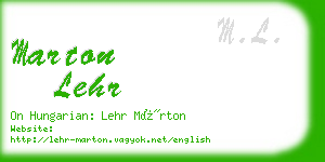 marton lehr business card